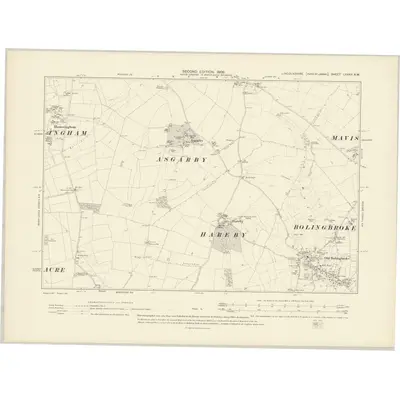 1904 Map of Lincolnshire LXXXII.NW, 1906 Print
