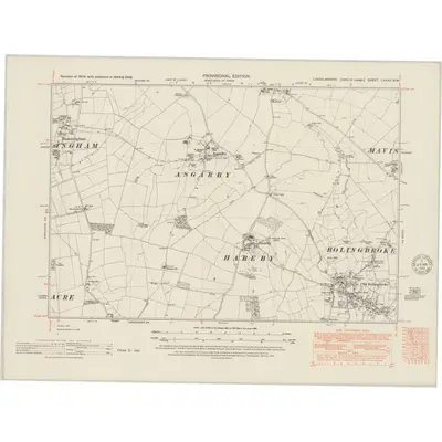 1946 Map of Lincolnshire LXXXII.NW, 1951 Print