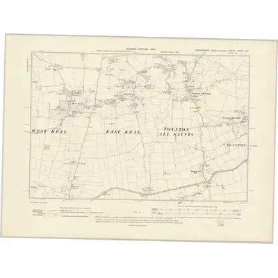 1904 Map of Lincolnshire LXXXII.SE, 1907 Print