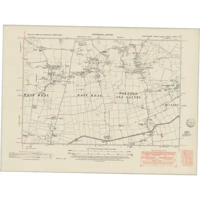 1946 Map of Lincolnshire LXXXII.SE, 1951 Print