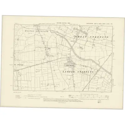 1904 Map of Lincolnshire LXXXIII.SW, 1906 Print