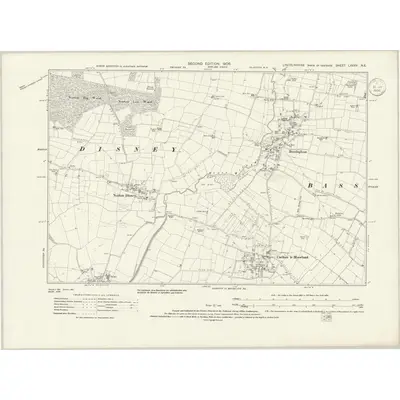 1904 Map of Lincolnshire LXXXV.NE, 1936 Print