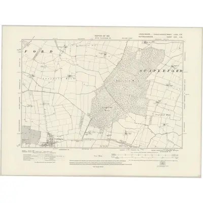 1914 Map of Lincolnshire LXXXV.SW, 1921 Print