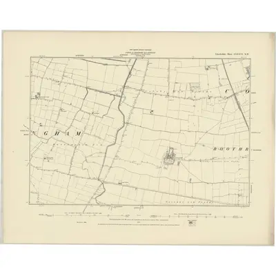 1886 Map of Lincolnshire LXXXVI.NW, 1887 Print