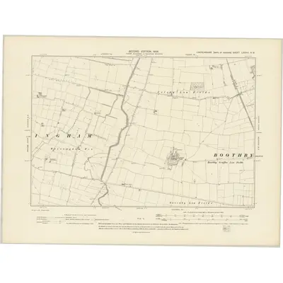 1904 Map of Lincolnshire LXXXVI.NW, 1906 Print