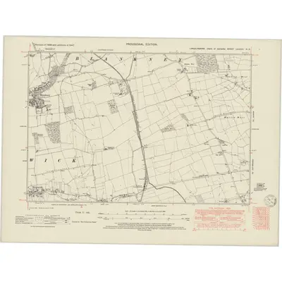 1947 Map of Lincolnshire LXXXVII.NE, 1950 Print