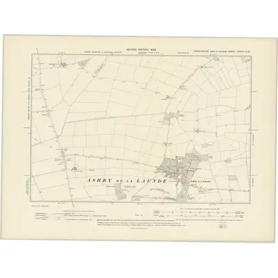 1904 Map of Lincolnshire LXXXVII.SW, 1906 Print
