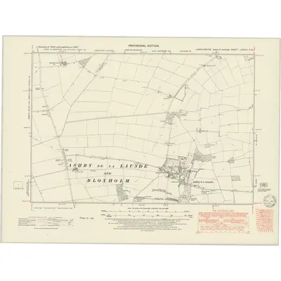 1947 Map of Lincolnshire LXXXVII.SW, 1950 Print