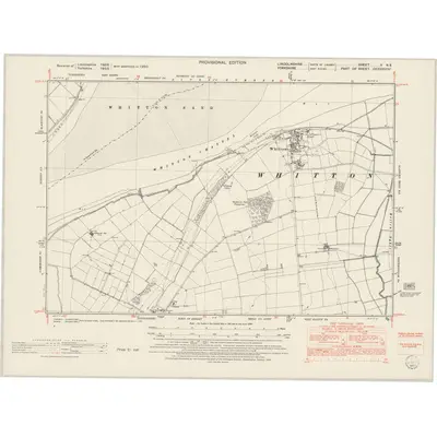 1950 Map of Lincolnshire V.NE, 1953 Print