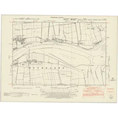 1950 Map of Lincolnshire V.NW, 1952 Print