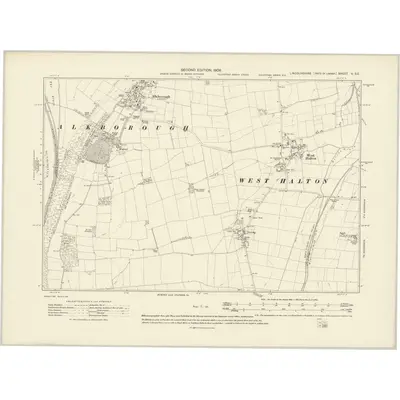 1906 Map of Lincolnshire V.SE, 1908 Print
