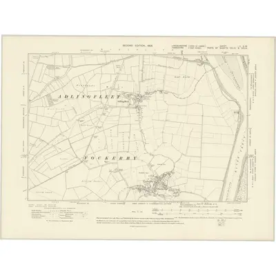1906 Map of Lincolnshire V.SW, 1908 Print
