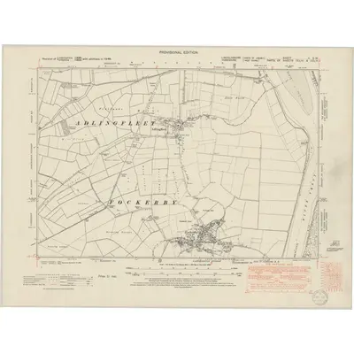 1948 Map of Lincolnshire V.SW, 1950 Print