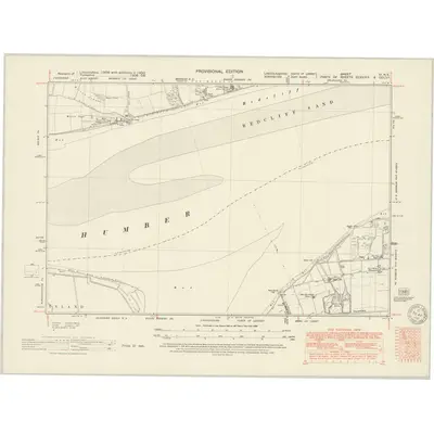 1950 Map of Lincolnshire VI.NE, 1951 Print