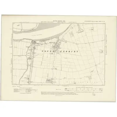 1906 Map of Lincolnshire VI.SE, 1908 Print