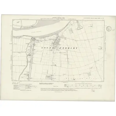 1906 Map of Lincolnshire VI.SE, 1934 Print