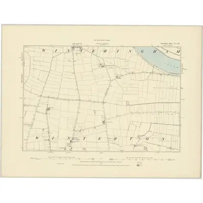 1885 Map of Lincolnshire VI.SW, 1886 Print