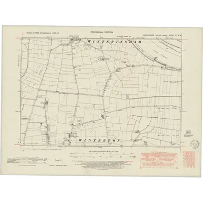 1947 Map of Lincolnshire VI_SW, 1950 Print