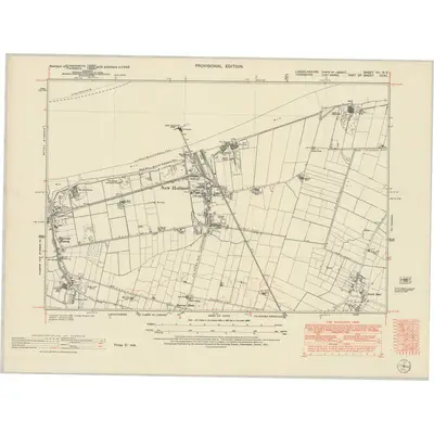 1948 Map of Lincolnshire VII.NE, 1951 Print