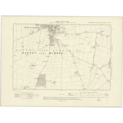 1906 Map of Lincolnshire VII.SW, 1908 Print