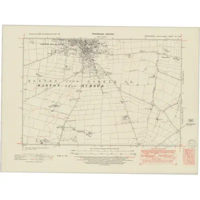 1947 Map of Lincolnshire VII.SW, 1950 Print