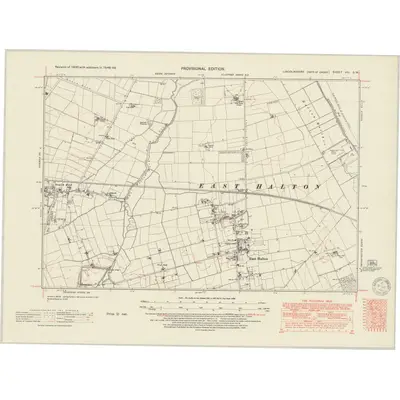 1946 Map of Lincolnshire VIII.SW, 1950 Print