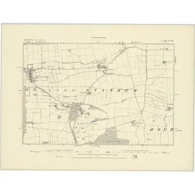 1885 Map of Lincolnshire X.NE, 1886 Print
