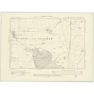 1906 Map of Lincolnshire X.NE, 1908 Print