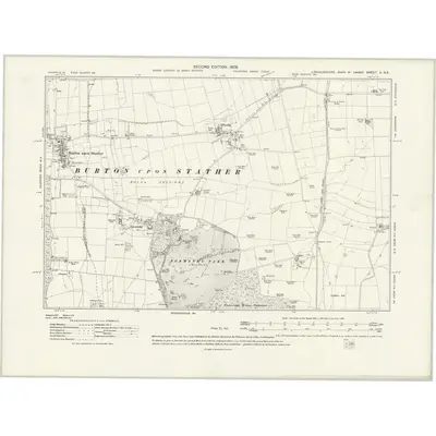 1906 Map of Lincolnshire X.NE, 1931 Print
