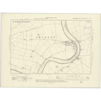 1905 Map of Lincolnshire X.SW, 1908 Print