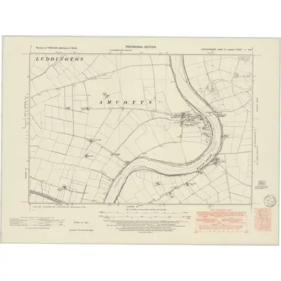 1946 Map of Lincolnshire X.SW, 1950 Print