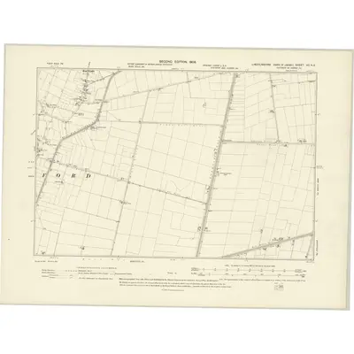 1904 Map of Lincolnshire XC.NE, 1906 Print