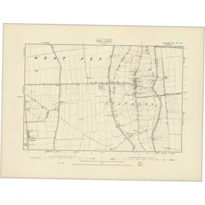1887 Map of Lincolnshire XC.SW, 1888 Print