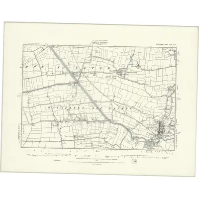 1887 Map of Lincolnshire XCI.NE, 1888 Print
