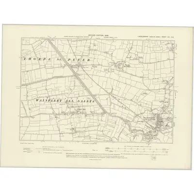 1904 Map of Lincolnshire XCI.NE, 1906 Print