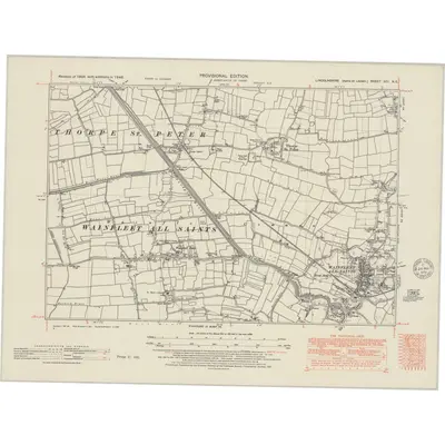 1946 Map of Lincolnshire XCI.NE, 1951 Print