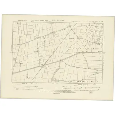 1904 Map of Lincolnshire XCI.NW, 1906 Print