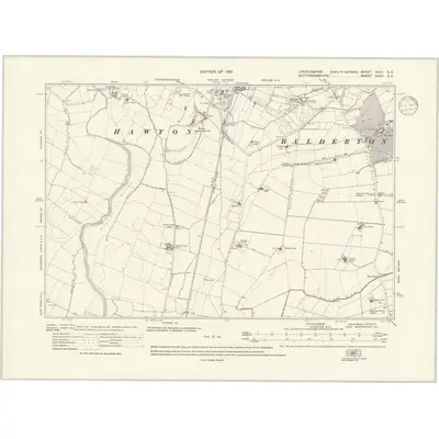 1915 Map of Lincolnshire XCIV.SE, 1936 Print