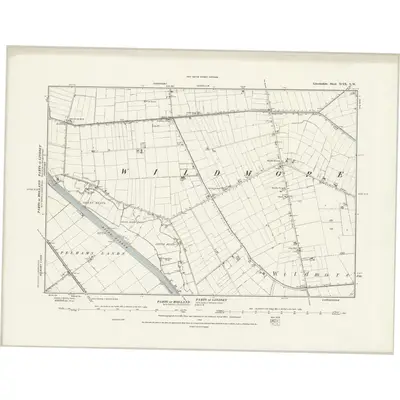1887 Map of Lincolnshire XCIX.NW, 1888 Print