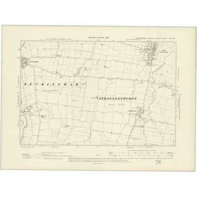1903 Map of Lincolnshire XCV.NE, 1906 Print