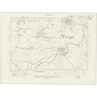 1914 Map of Lincolnshire XCV.NW, 1933 Print