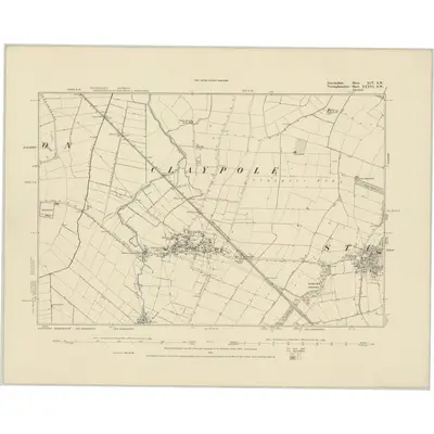 1883 Map of Lincolnshire XCV.SW, 1886 Print