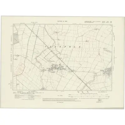 1915 Map of Lincolnshire XCV.SW, 1922 Print