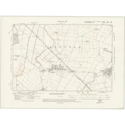 1915 Map of Lincolnshire XCV.SW, 1931 Print