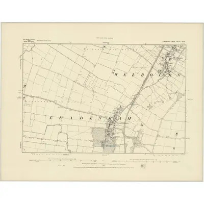 1886 Map of Lincolnshire XCVI.NW, 1887 Print
