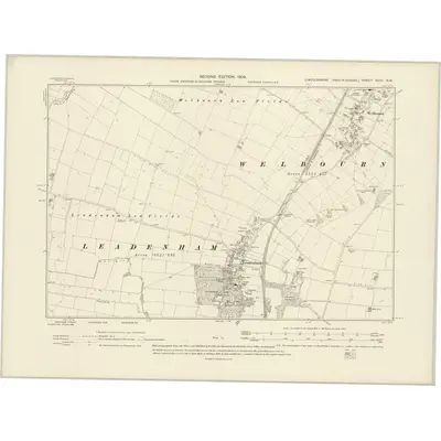 1904 Map of Lincolnshire XCVI.NW, 1906 Print