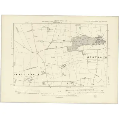 1904 Map of Lincolnshire XCVII.NW, 1906 Print