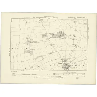 1904 Map of Lincolnshire XCVII.SW, 1906 Print