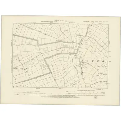 1904 Map of Lincolnshire XCVIII.NW, 1906 Print