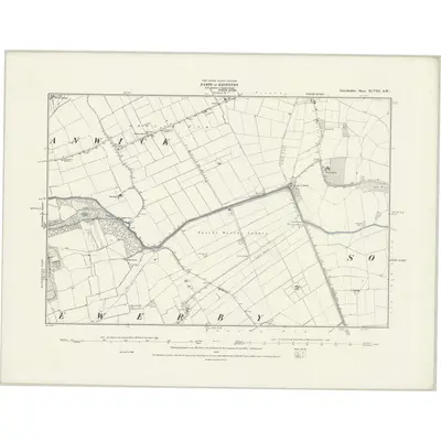 1887 Map of Lincolnshire XCVIII.SW, 1888 Print